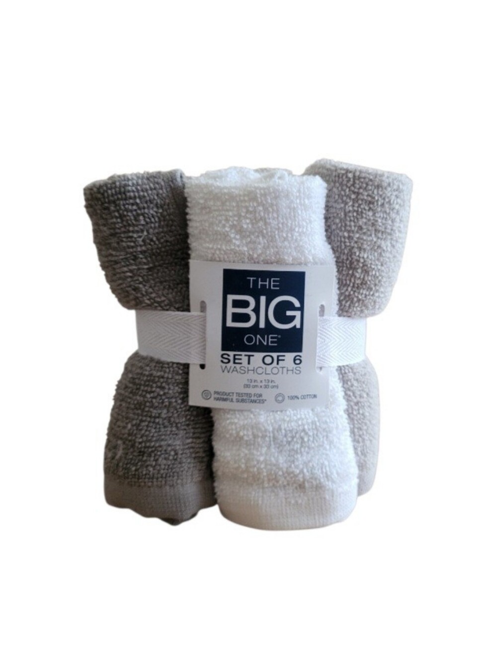 NEW The Big One Solid 6-Pack Washcloths
